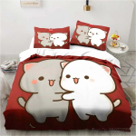 3D Spausdinimo Animacinis Bubu Dudu Patalynės Komplektas trijų dalių Anime Suaugusiųjų Vaikų Miegamojo Antklodės Užvalkalai Rinkiniai Namų Tekstilė Gimtadienio Dovanos EU Single135x200cm