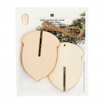 D&eacute;corations de No&euml;l en bois - 3 glands en relief