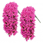 2 vnt. kabančių dirbtinių bugenvilijų (Bougainvillea Speetabilis), atsparių UV spinduliams, realisti&scaron;kų netikrų gėlių, vestuvių vakarėliui, vidaus, lauko, sodui, kiemui, sienų pakabinamos, dirbtinių žiedų C