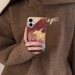 Meninis kontrastingos spalvos žydintis telefono dėklas, skirtas Apple iPhone16promax - Akrilinis silikoninis smūgiams atsparus telefono dėklas Apple 16