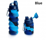 Sulankstomi vandens buteliai kelionėms, daugkartinio naudojimo sulankstomas lauko sporto salė kempingui mėlyna