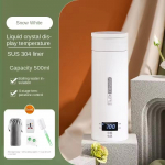 500ML Kelioninis Elektrinis Virdulys Greito Virimo Ne&scaron;iojamas Kūdikių Pieno &Scaron;ildytuvas Virdulys 304 Nerūdijančio Plieno Izoliuotas Virdulys Hole Handle