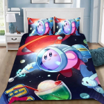 Antklodės užvalkalas Kirbys Star Allies 3D I&scaron;skirtinis Žaidimas Anime Skaitmeninė spauda Lovos patalynės komplektas Antklodė Lova Jaunimui Namų dekoras Vaikams Berniukui Dovana 150x200cm