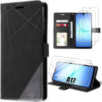 Coque de Protection - BOOLING - Samsung Galaxy A17 4G/5G - Cuir PU Anti-Rayures Noir - 2 Vitres