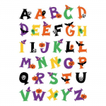 Gommettes halloween Lettres 65 pi&egrave;ces
