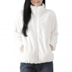 Moteri&scaron;kas žieminis paltas Storas pliu&scaron;inis stovi apykakle, kaklo apsauga, &scaron;ilta ilgomis rankovėmis su ki&scaron;enėmis, lauko striukė L