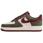 Nike Air Force 1 07 LV8 Cargo Khaki Dark Team Red Unisex sportbačiai pilki &scaron;viesiai dramblio kaulo spalvos FQ8714-302 42