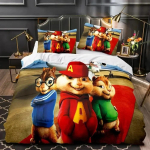 Prabangus Naujas 3D Spausdinimo Animacinis Ežys Alvinas Lovos Patalynės Komplektas Antklodės Užvalkalas Lovos Komplektas Antklodės Užvalkalas Pagalvės Užvalkalas King Queen Dydis Berniukams Suaugusiems 70x133cm 2pcs