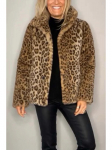 2024 m. žiemos moteri&scaron;ka mada, leopardo ra&scaron;to dirbtinio kailio paltas su atlapu 3X Large