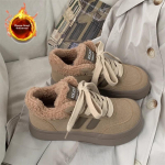 Mada Moteri&scaron;ki Vintažiniai Platforminiai Sportbačiai Storu Padu &Scaron;ilti Kailiniai Sportbačiai Kasdieniai Bėgimo Platforminiai Sportiniai Balti Batai 37 ruda