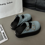Madingos moteri&scaron;kos &scaron;lepetės Storu padu Pus&scaron;lepetės Moterims Paplūdimio Lėtos Platforminės &Scaron;lepetės Lauko Komfortui Moteri&scaron;kos Sandalai Zapatillas Mujer 35 džinsas