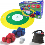 AiS jums Boccia Mėgaukitės Boccia rinkiniu su Boccia žaidimu ir saugykla Puikiai tinka lauko smegenų ir mank&scaron;tai visiems Paruo&scaron;ta kamuoliams, kilimėliui, instrukcijoms, krep&scaron;iui.
