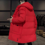 Žieminė vyri&scaron;ka ilgos parko &scaron;iltos striukės vilnos pamu&scaron;alas su gobtuvu vėjo paltas Storas medvilninis pamink&scaron;tintas Thermal Parkas Plius dydis 8XL M raudona