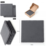 4-12 vnt. Daugkartinio naudojimo natūralaus akmens padėkliukai Akmeniniai padėkliukai Daugkartinio naudojimo gėrimų neslystantys padėkliukai Ekologi&scaron;ki skalūno gėrimų padėkliukai 4PCS