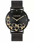 COACH Moteri&scaron;kas laikrodis su nerūdijančio plieno tinklelio apyranke Perry, juodas, 36 mm 14503826 juoda