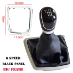 Pavarų perjungimo rankenėlė Svirtis Rankinė 5 6 pavarų Ford Focus 2 MK2 FL C-MAX 2006-2011 MK3 MK4 MK7 Galaxy Su odiniu apsauginiu dangteliu Blakc-6Speed-Big black