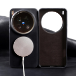 Skirta Magsafe dėklui Vivo X200 Ultra X300 X100 X80 X90 Retro natūralios odos (alyvuotos va&scaron;ko) odos dėklas Magnetiniai dėklai vivo X80