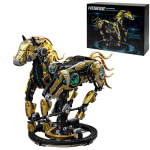 1055 vnt. NAUJAS Mechaninio Žirgo Gyvūno Statybinių Blokelių Rinkinys MOC Rinkinys Statybinis Modelis Dovana Vaikams Gimtadieniui Kalėdoms 1055pcs black