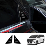 For Toyota Alphard Vellfire 40 Series 2024 ABS carbon Car Exterior Accessories A D Pillar Trim Rear Window Quarter Cover ABS black A black