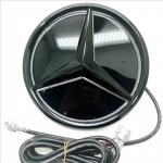 Automobilio lipdukas Benz 2026 Naujas Benz automobilio priekinės grotelės logotipas &Scaron;viesus veidrodėlio veidas LED ženklelis emblema &scaron;viečiantis dekoratyvinis ap&scaron;vietimas Mercedes White light