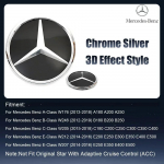 Skirta Mercedes Benz W176 W246 W205 W212 W207 W217 W251 W166 Sidabrinis ir Juodas Emblema Priekinės Grotelės Ap&scaron;viestas Logotipas Žvaigždės Ženklelis