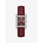 Michael Kors Essex sidabro atspalvio ir krokodilo ra&scaron;to odinis laikrodis MK4966 raudona
