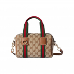 Gucci Logotipas Nuimamas Peties Dirželis Drobės Pirkinių Krep&scaron;ys Mini Unisex pirkinių krep&scaron;iai Smėlio spalvos 859975-FAFWX-9870 Basic Set (Bag+Dust Bag)