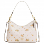 Coach Laurel 31 gėlių ra&scaron;to detalės, akmenuko tekstūros oda, peties rankinė, didelė moteri&scaron;ka peties rankinė, balta CAL43-IMCAH Basic Set (Bag+Dust Bag)
