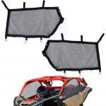 UTV De&scaron;inės ir kairės langų tinklai Can-Am Maverick X3 2017-2021 m. Langų apsauga nuo saulės Apsauginis tinklelis nuo rėmo įbrėžimų Durų įbrėžimų prevencija juoda