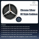 Skirta Mercedes Benz W176 W246 W205 W212 W207 W217 W251 W166 Sidabrinis ir Juodas Emblema Priekinės Grotelės Ap&scaron;viestas Logotipas Žvaigždės Ženklelis