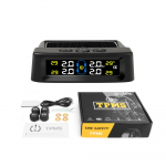 Saulės TPMS automobilių padangų slėgio signalizacija skaitmeninis spalvingas ekranas 4 i&scaron;oriniai jutikliai, atsparūs vandeniui padangų slėgio temperatūrai T12