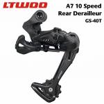 LTWOO A7 10 pavarų galinis pavarų perjungiklis MTB dviračiui, suderinamas su DEORE GS black