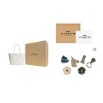 Coach City 33 Klasikinė logotipinė pirkinių rankinė Moteri&scaron;ka pirkinių rankinė Kreidinis baltas CV976-IMXU5 Gift Set (Gift Box Set+Accessories Set) white