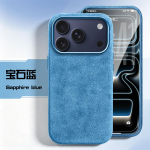 Skirta iPhone 18 Pro / 18 Pro Max 100% Originalus Italijos Importuotas Alcantara dėklas MagSafe Magnetinis I&scaron;manusis mygtukas Prabangus Apsauginis dangtelis iPhone 18 Pro mėlyna