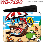 Super Mario animacinis pilnaspalvis spausdintas dvigubai sulenkiamas piniginė anime studento unisex trumpas piniginės blue