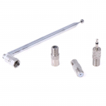 F tipo radijo teleskopinė antena 75 omų su televizoriumi / 3,5 mm adapteriu