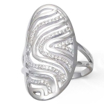 Bague Argent 'D&eacute;esse' blanc argent&eacute; (rhodi&eacute;) - 30 mm