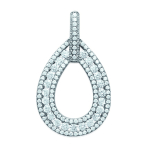 Les Tr&eacute;sors De Lily [L3939] - Pendentif Argent 'Sissi' blanc argent&eacute; (rhodi&eacute;) - 30x17 mm