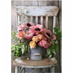 Pilna 5D &bdquo;pasidaryk pats&ldquo; deimantų dažymo kėdė su gėlėmis siuvinėjimo kryželiu namų dekoro rankų darbo dovana 20X25CM