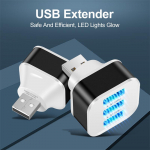 3 prievadų ne&scaron;iojamasis USB plėstuvo adapteris USB2.0 prievado skirstytuvas Įkraunamas tik juoda