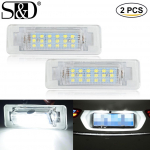 2 vnt. Mercedes Benz W210 4D sedanui W202 E300 E55 C230 LED valstybinio numerio lemputės lemputė 18SMD be klaidų 12V 6500K balta numerio lemputė