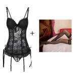 CINOON seksualus tu&scaron;čiaviduris korsetas, moteri&scaron;kas apatinis trikotažas, suvarstomas kūnui Bustier Overbust tinklelis, kvėpuojantis korsetas, moteri&scaron;kas apatinis trikotažas S juoda