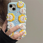 Japoni&scaron;kas mielas 3D animacinių filmų juokingas anties telefono dėklas, skirtas iPhone 13 12 11 Pro Xs Max Xr 6 7 8 Plus silikoninis apsauginis mink&scaron;tas galinis dangtelis For iPhone XS Max