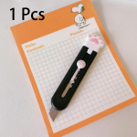 Kawaii Mini Pocket Cat Paw Art Utility Knife Express Box Peilis Popieriaus pjaustytuvas Amatų vyniojimo daugkartinio užpildymo a&scaron;menys ra&scaron;tinės reikmenys juoda