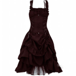 Moteri&scaron;ka Viktorijos laikų gotikinė suknelė Vestidos Retro Lolita Palace Court Princesė Helovinas Punk Cosplay Ilgas Sundress XXXL vyno raudonos spalvos