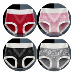 Vidutinio juosmens, didelio dydžio, patogūs moteri&scaron;ki apatiniai, kvėpuojantys antibakteriniai grynos medvilnės seksualūs nėrinių kelnaitės moterims L