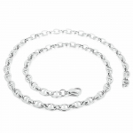 Nuožulnios japoni&scaron;ko stiliaus grandinėlės nerūdijančio plieno karoliai, moteri&scaron;ki &bdquo;Trend Ins&ldquo; stiliaus papuo&scaron;alai 6mm-45cm sidabras