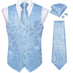 Klasikinis liemenių kaklarai&scaron;tis Paisley &scaron;ilko austa retro liemenė Bowtie Hanky ​​rankogalių sąsagų rinkinys M