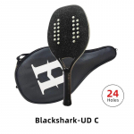 HOOWAN &bdquo;Blackshark UD-C&ldquo; paplūdimio teniso raketės anglies dvipusė tiesių skylių sistema, mink&scaron;ta EVA &scaron;erdies trikampio bazė 24 Holes