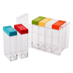 6in1 Prieskonių talpyklos indelis pagardų dozatorius Druskos prieskonių dėžutė virtuvei